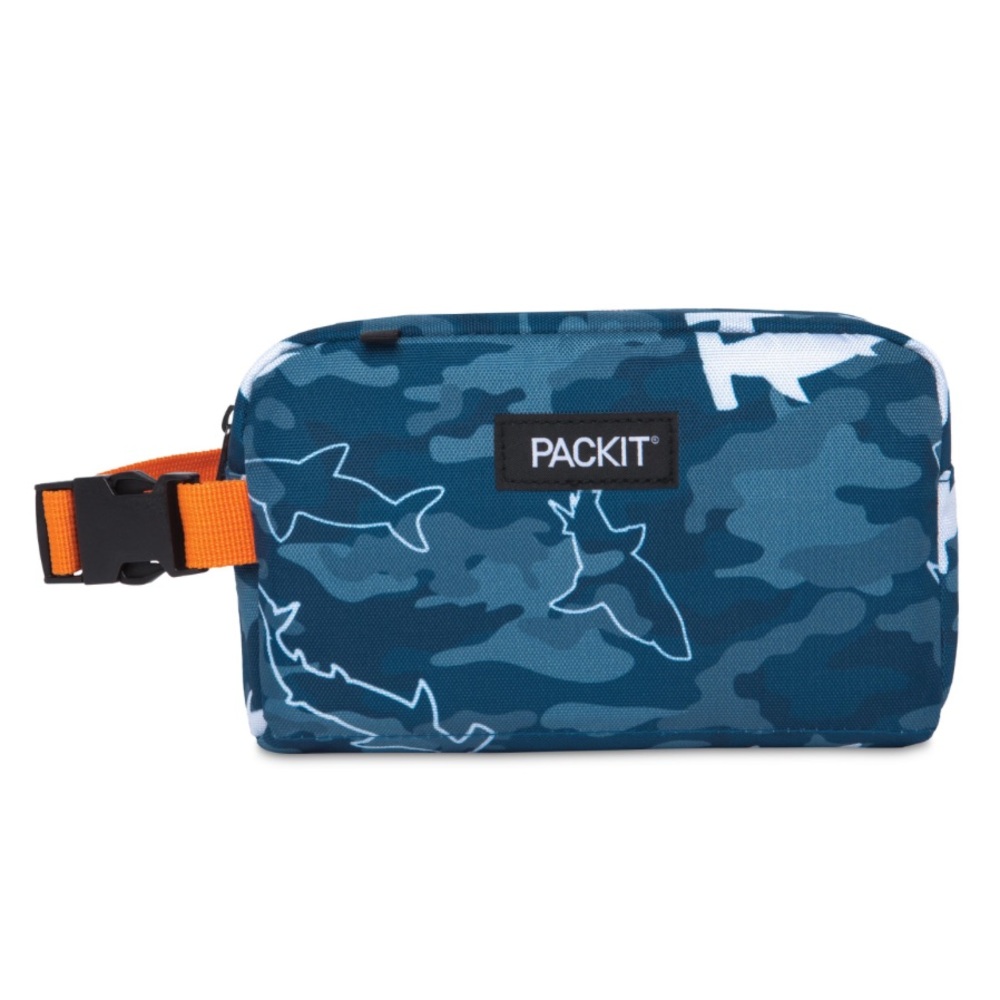 PackIt SNACK BOX Blue Camouflage Shark Lunch Bag